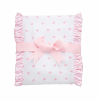 Bow Fancy Fabric Burp, Pink