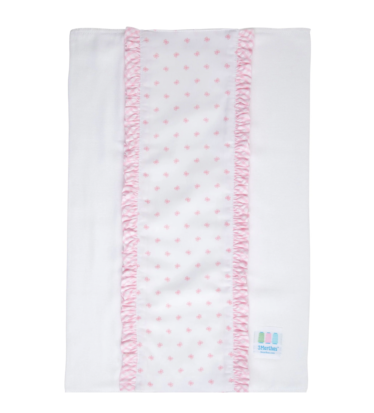 Bow Fancy Fabric Burp, Pink