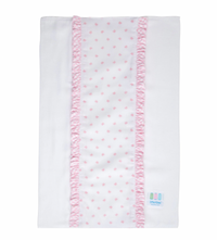 Bow Fancy Fabric Burp, Pink