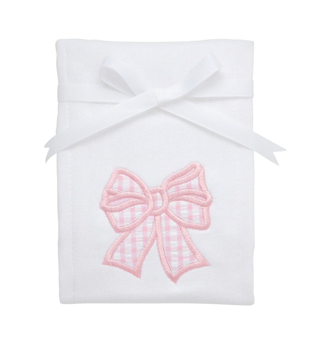 Bow Applique Burp, Pink