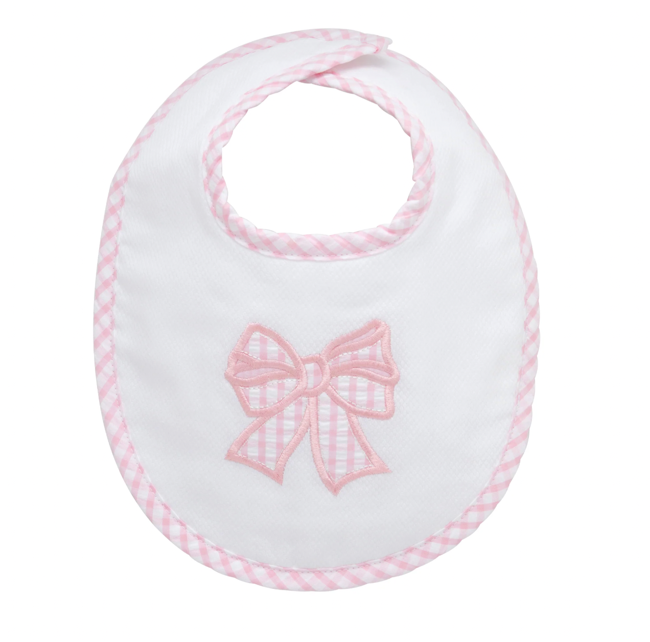 Bow Applique Basic Bib, Pink
