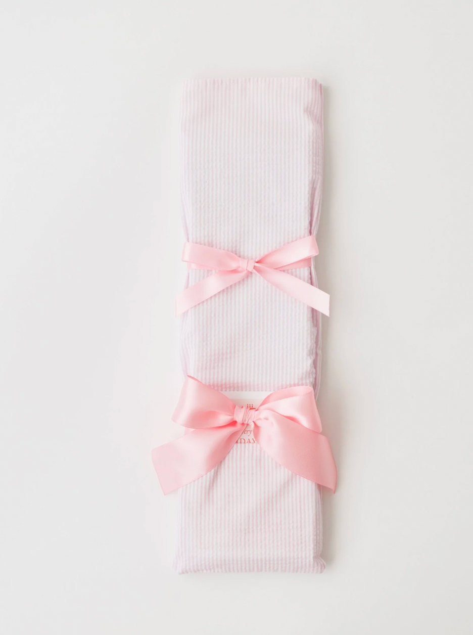 Pink Seersucker with Pink Ribbon