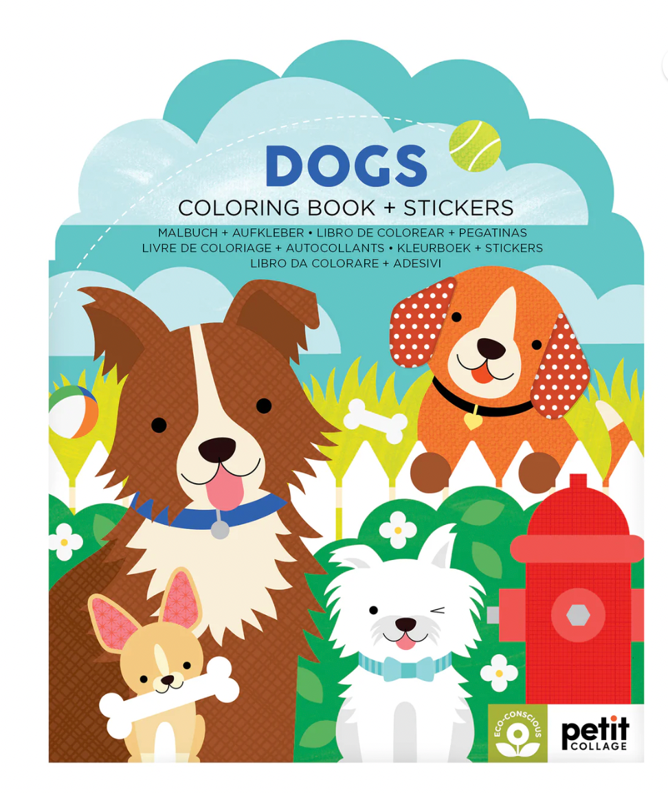 Dogs Coloring Book and Stickers