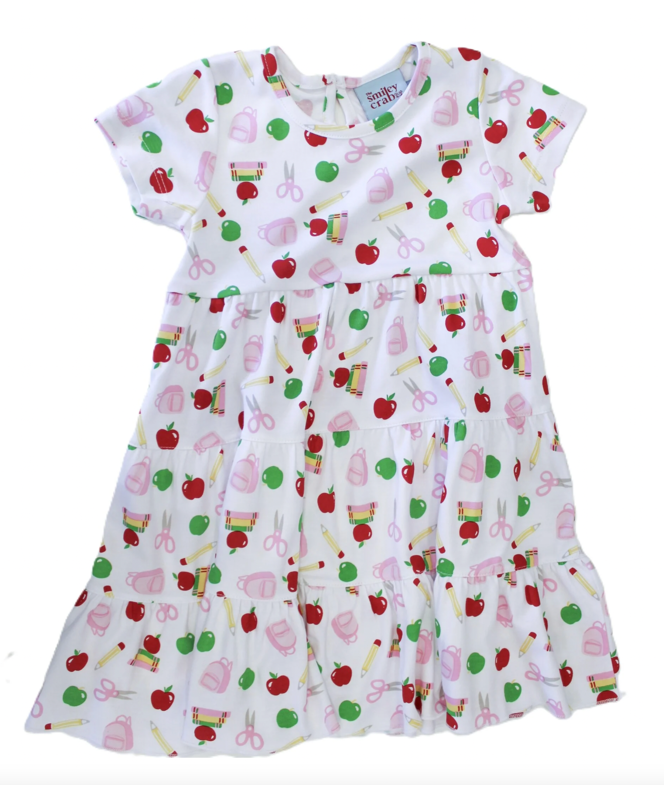 School Print Tiered Dress