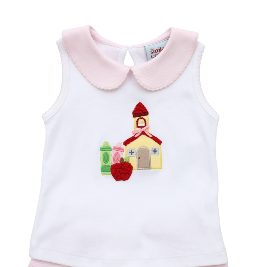 School House with Crayons Knit Blouse