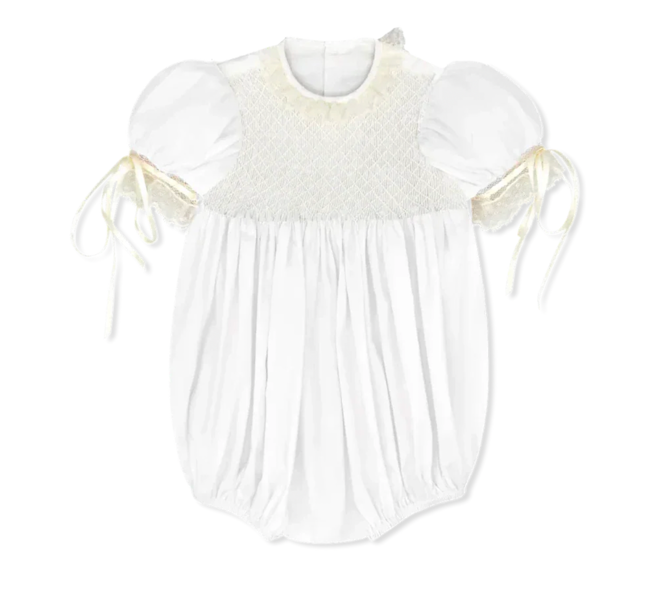 Margaret Bubble - Spring White Swiss Dot with Ecru