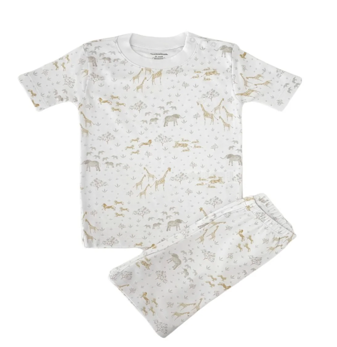 Safari Snug fit & Short Pajama Set - White