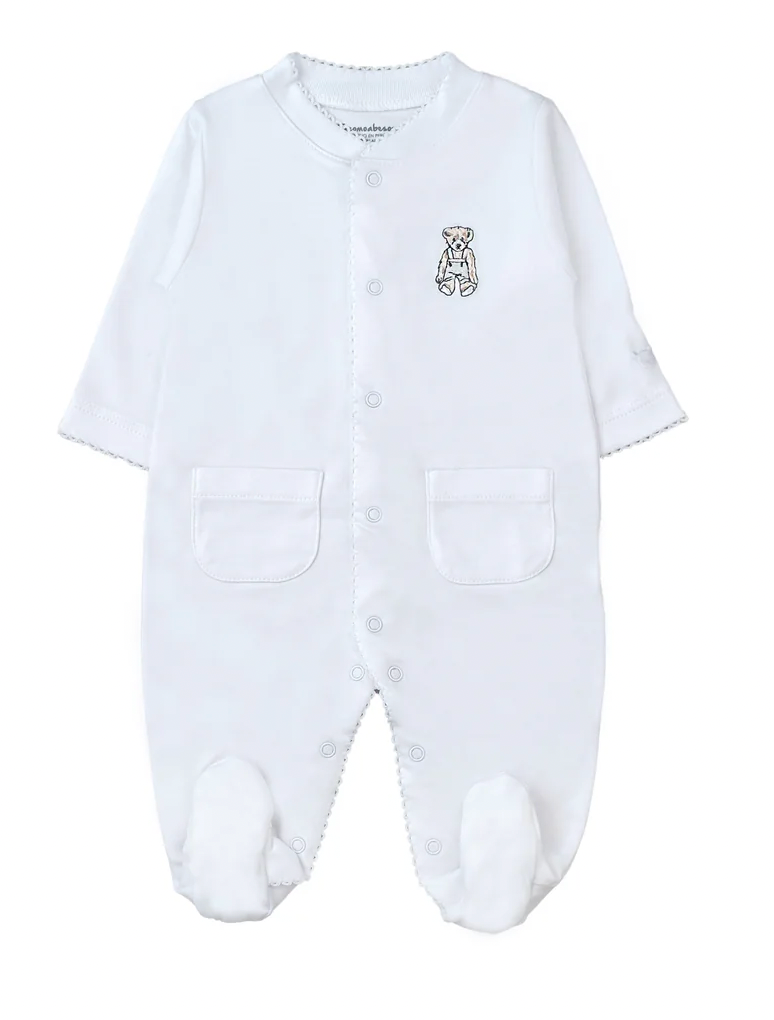 Pima Teddy Footie - White