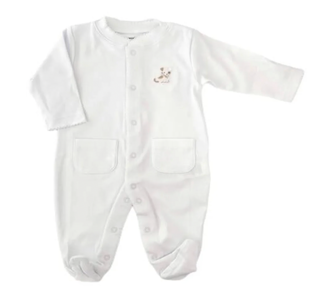 Pima Puppy Footie - White