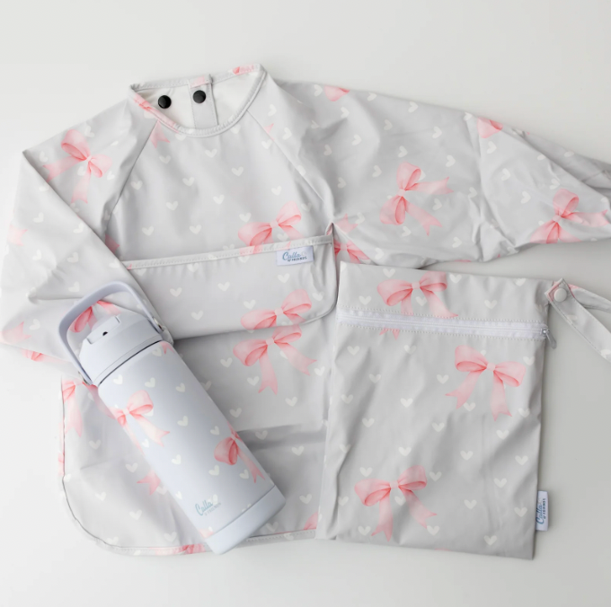 The Grayson Long Sleeve Bib - Sweetheart Bows