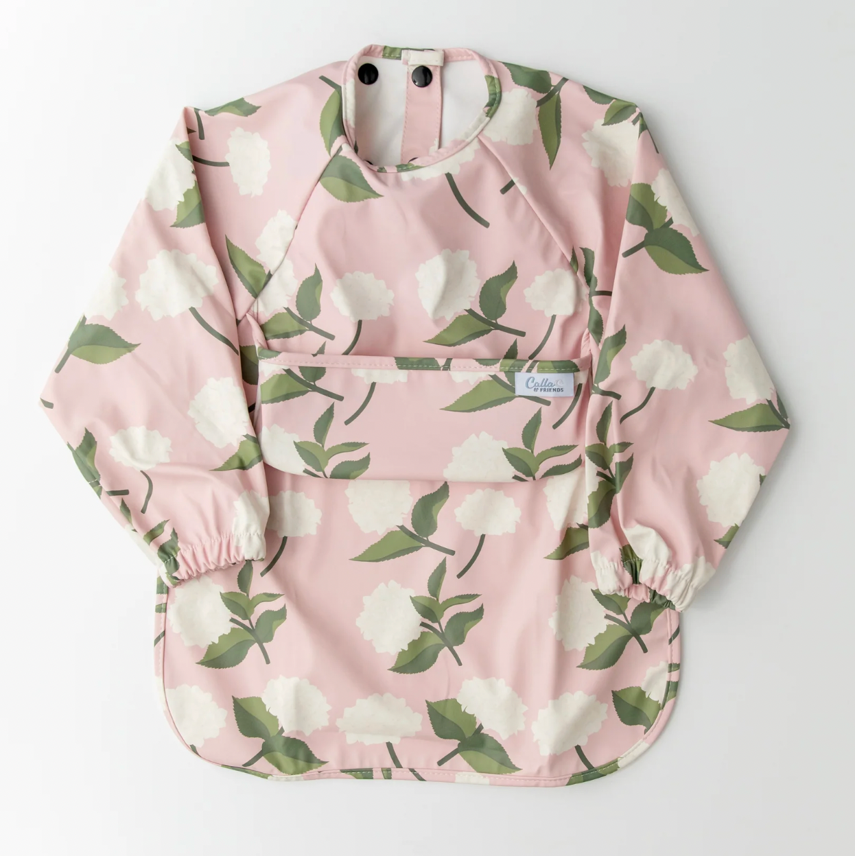 The Grayson Long Sleeve Bib - Hydrangeas