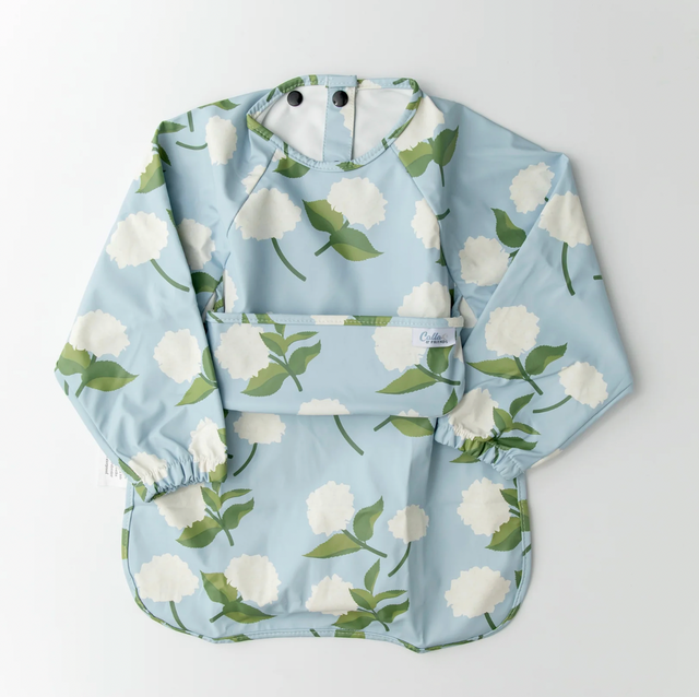 The Grayson Long Sleeve Bib - Hydrangeas