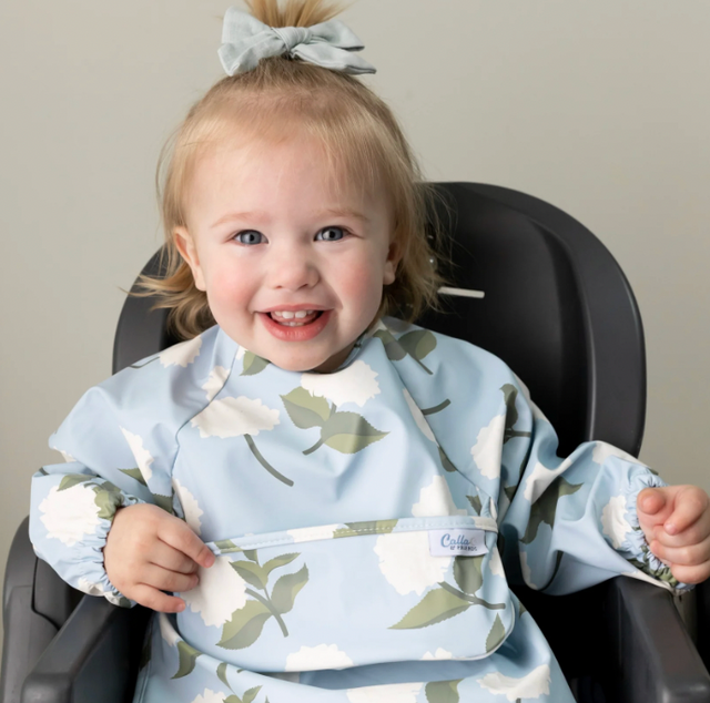 The Grayson Long Sleeve Bib - Hydrangeas