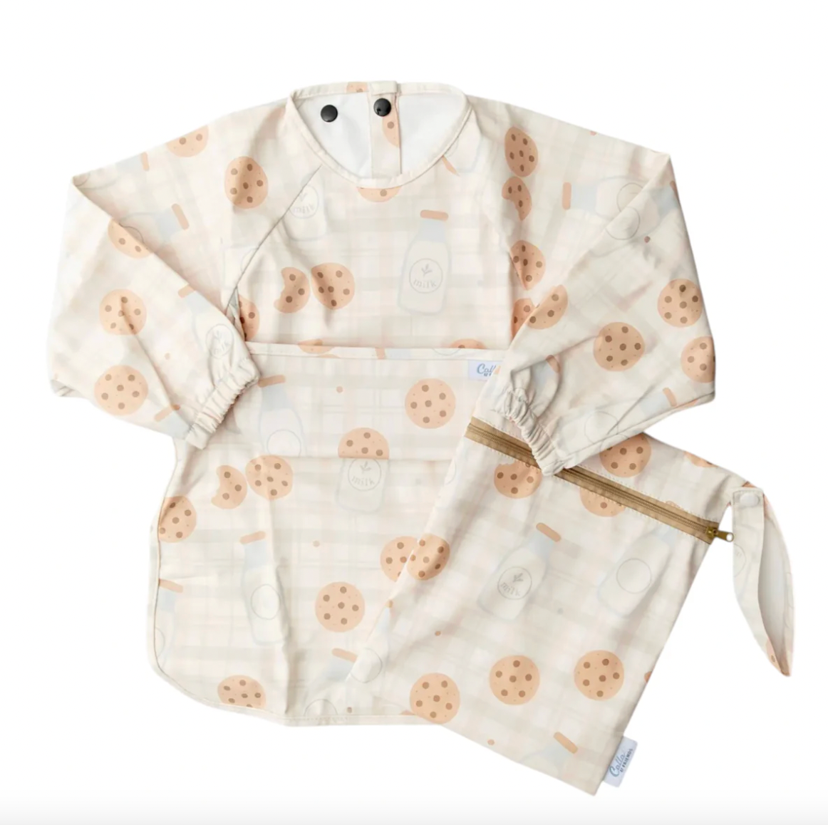 The Grayson Long Sleeve Bib - Milk & Cookies