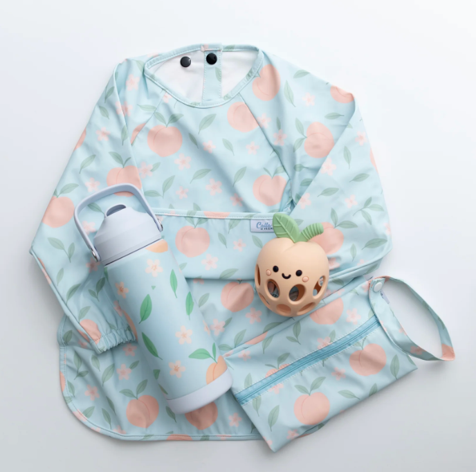 The Grayson Long Sleeve Bib - Peach Blossoms