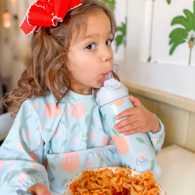 The Grayson Long Sleeve Bib - Peach Blossoms