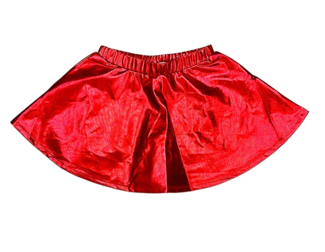 Zoe Metallic Red Skirt