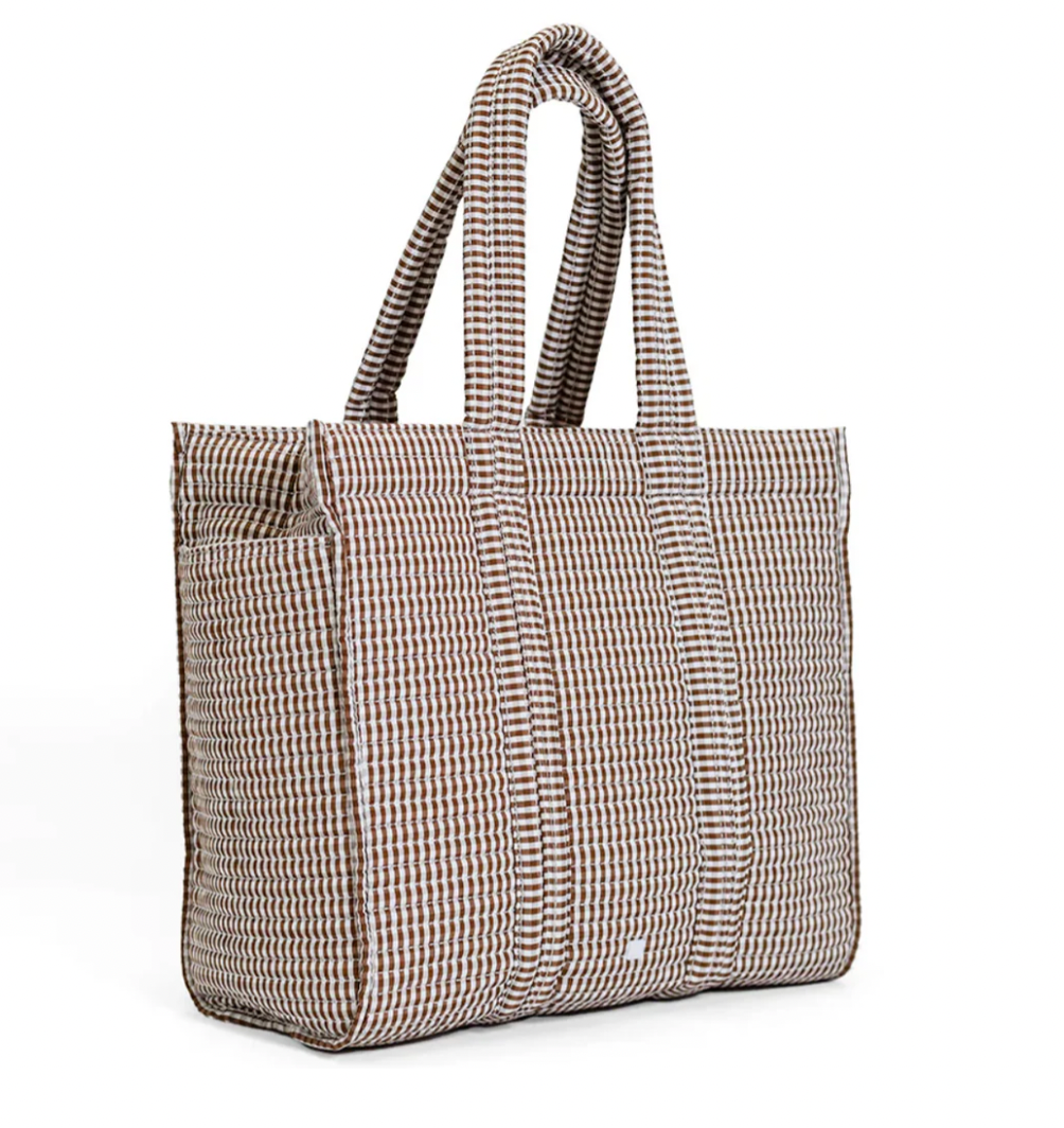 Quilted Go Go Tote - Gingham Coco