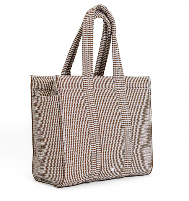 Quilted Go Go Tote - Gingham Coco