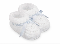 Jefferies Socks Hand Crochet Ribbon Bootie 1 Pair Newborn