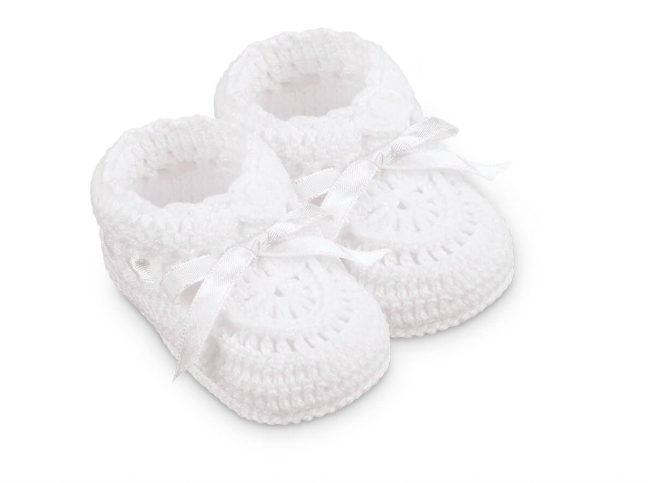 Jefferies Socks Hand Crochet Ribbon Bootie 1 Pair Newborn
