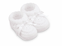 Jefferies Socks Hand Crochet Ribbon Bootie 1 Pair Newborn