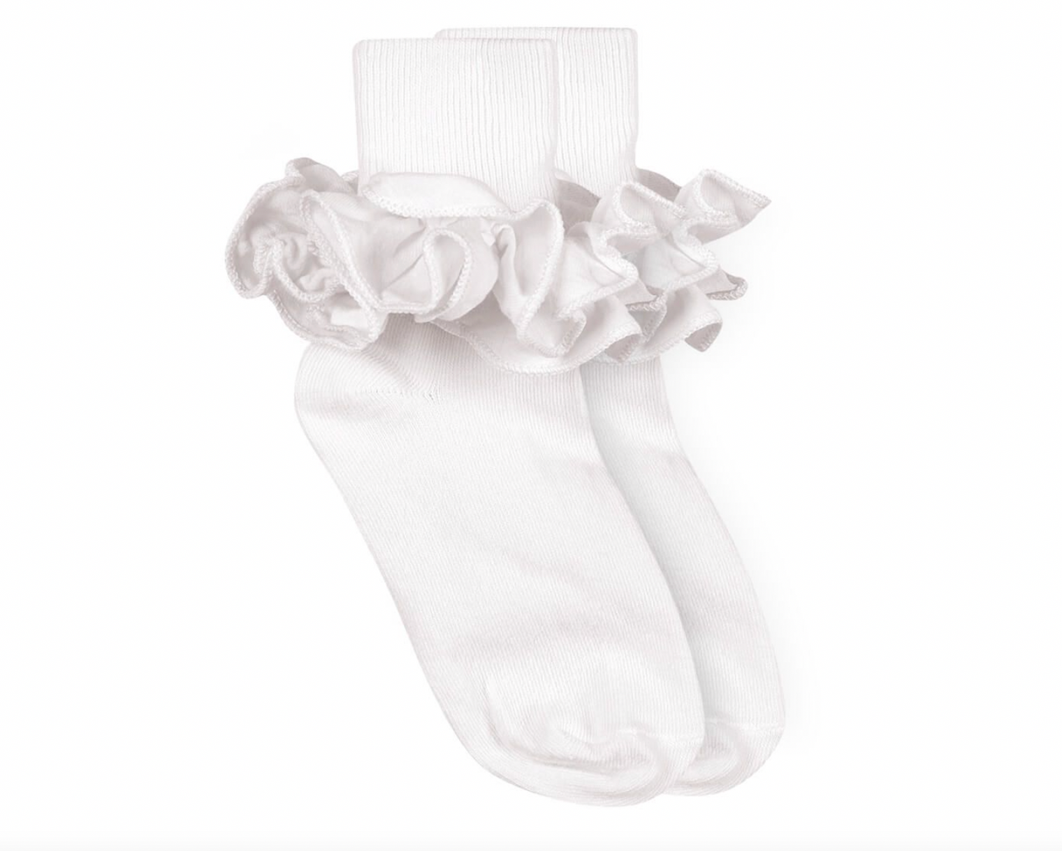 Jefferies Socks Misty Ruffle Lace Turn Cuff Socks 1 Pair