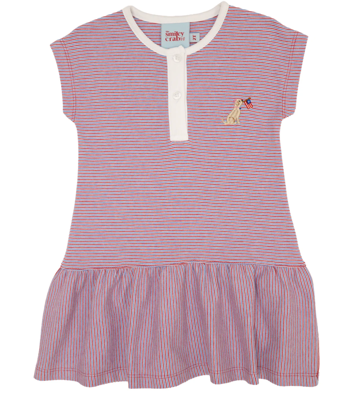 Girls Patriotic Striped Dress with Lab