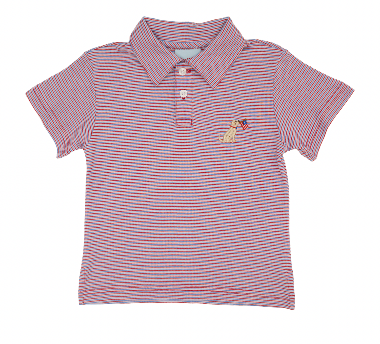 Boys Patriotic Striped Polo with Lab