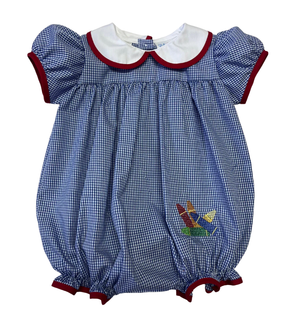 Girl Back To School Bubble Peter Pan Collar