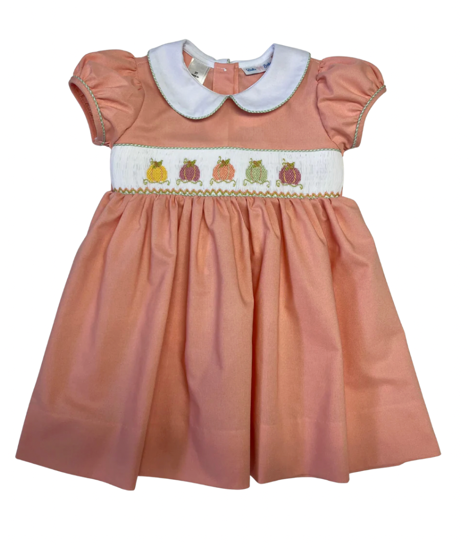Rose Smocked Pumpkin Dress