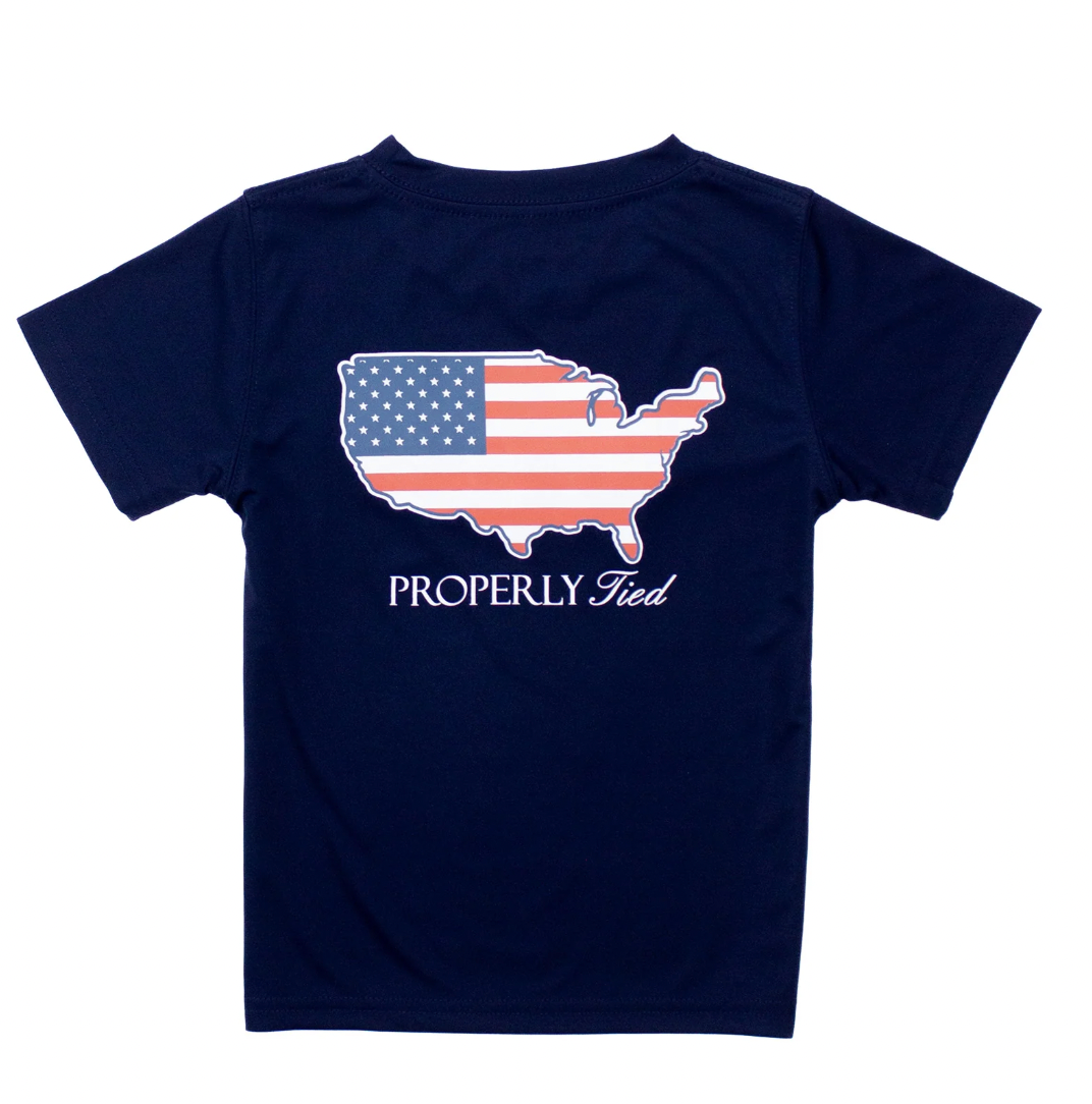 Boys Performance Tee SS Old Glory River Blue