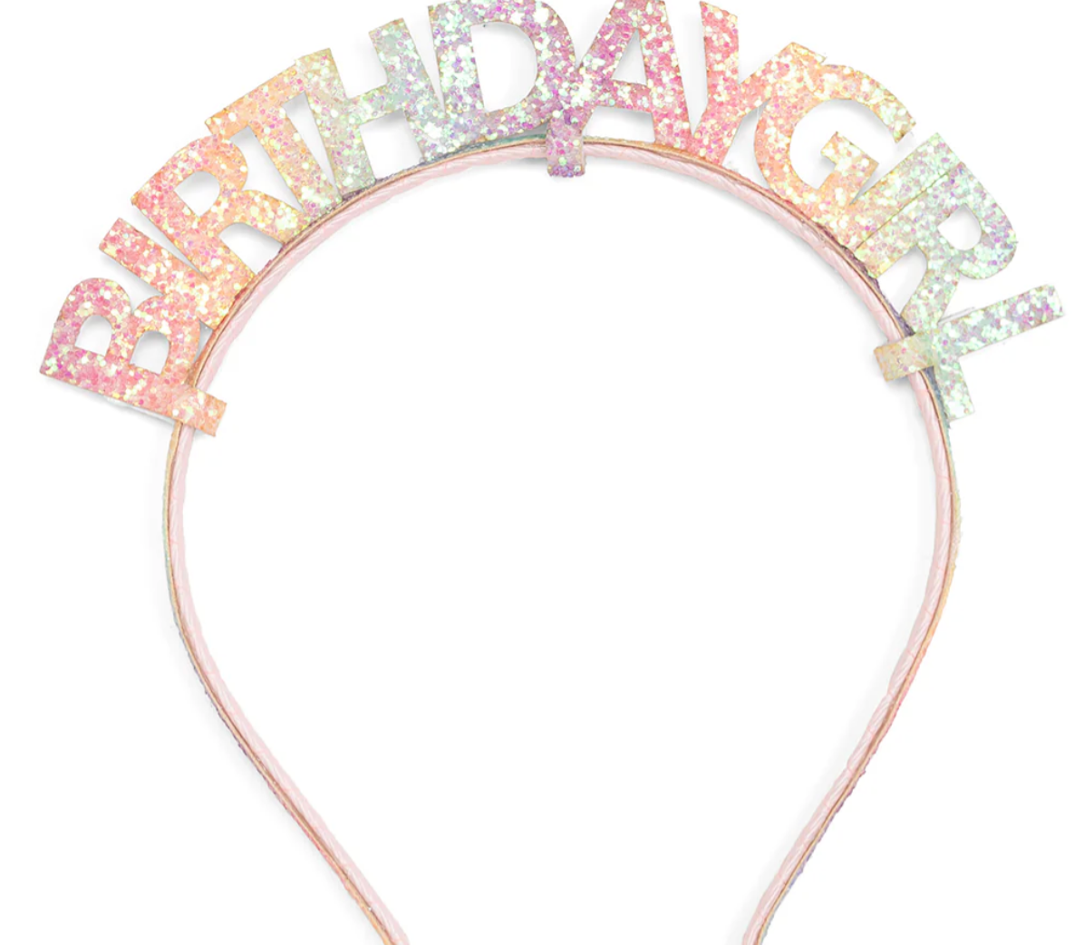 Pastel Rainbow Birthday Girl Headband