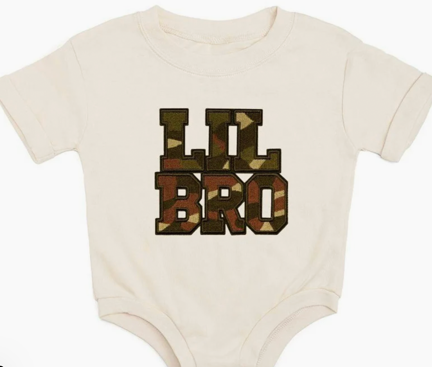 Lil Bro Camo Patch Short Sleeve Romper