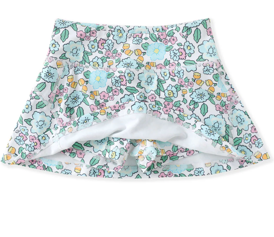 Swoon Active Girls Aqua Bloom Tennis Skirt
