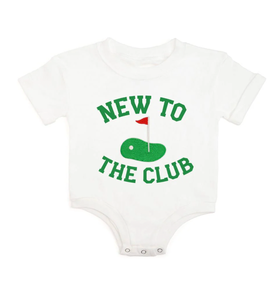 New To The Club Patch Short Sleeve Romper