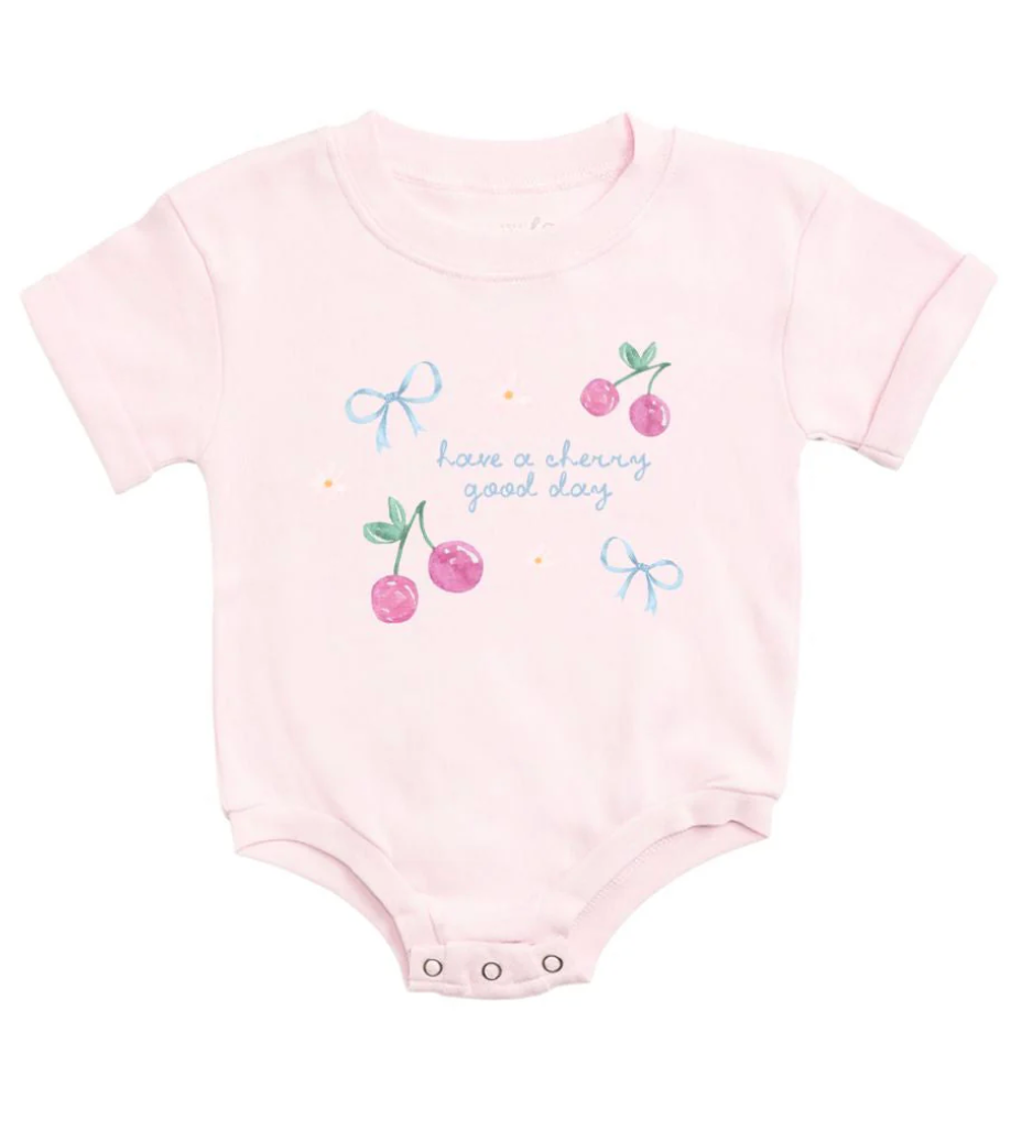 Cherry Good Day Short Sleeve Romper