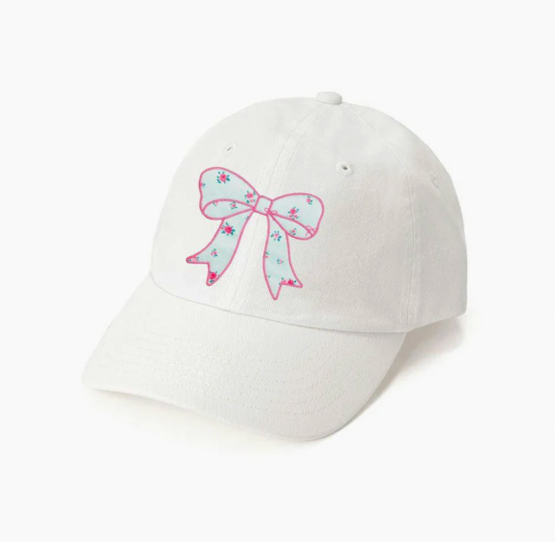 Sky Blue Floral Bow Patch Baseball Hat