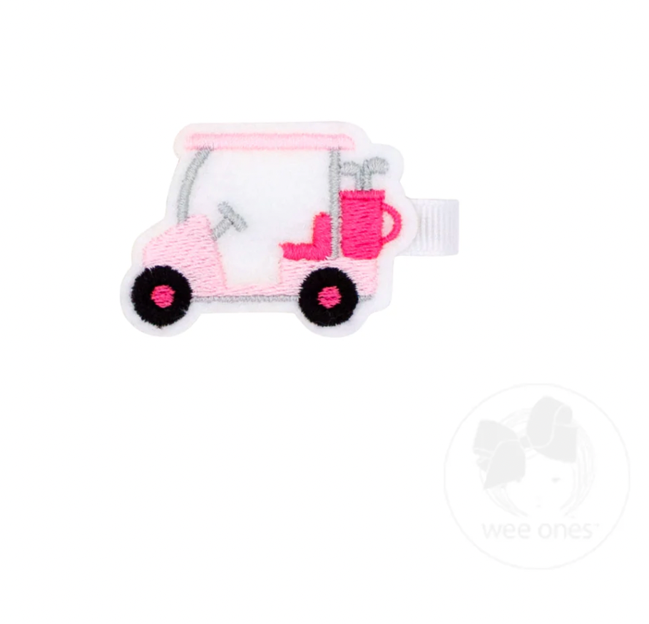 Country Club Golf Cart Felt Hair Clip
