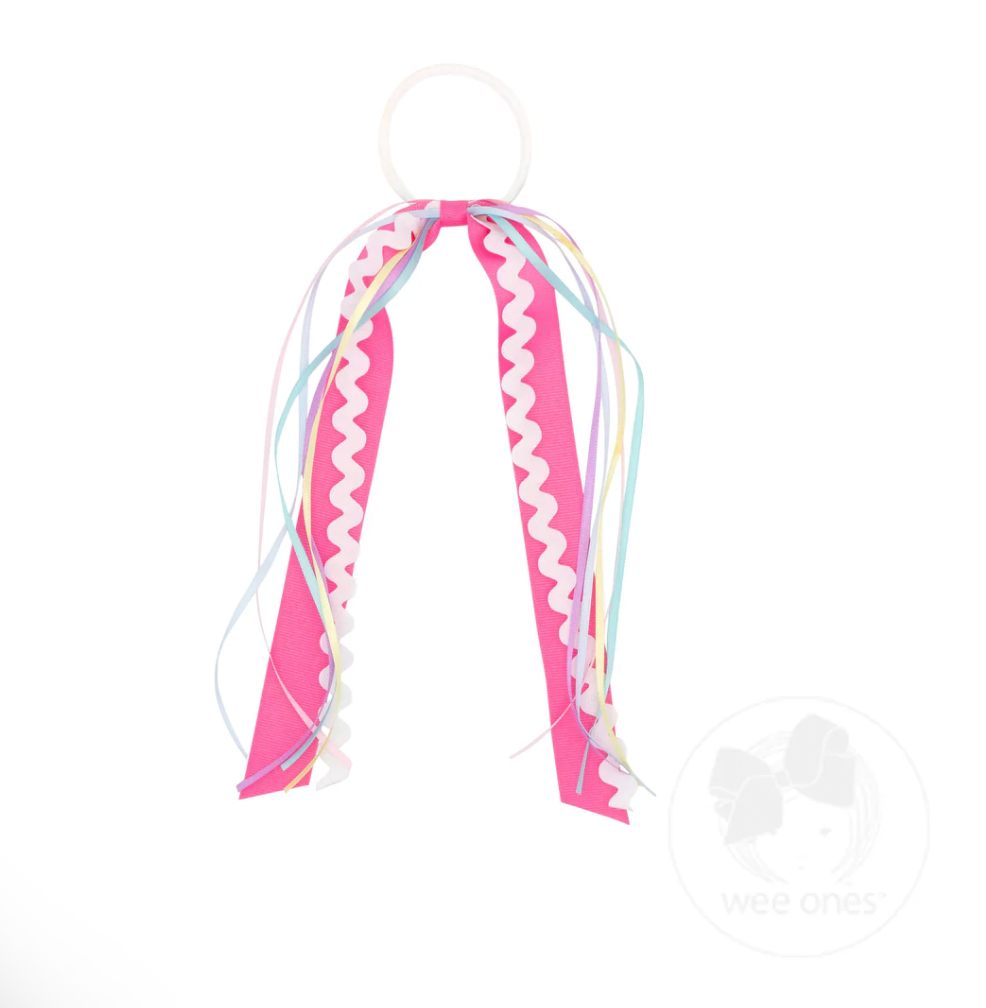 Ric-Rac with Grosgrain and Satin Streamers on a Pony, Hot Pink