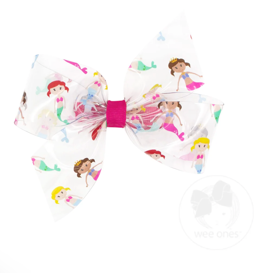 Medium Wee Splash Printed 2-Loop Swim Bow, Mermaid