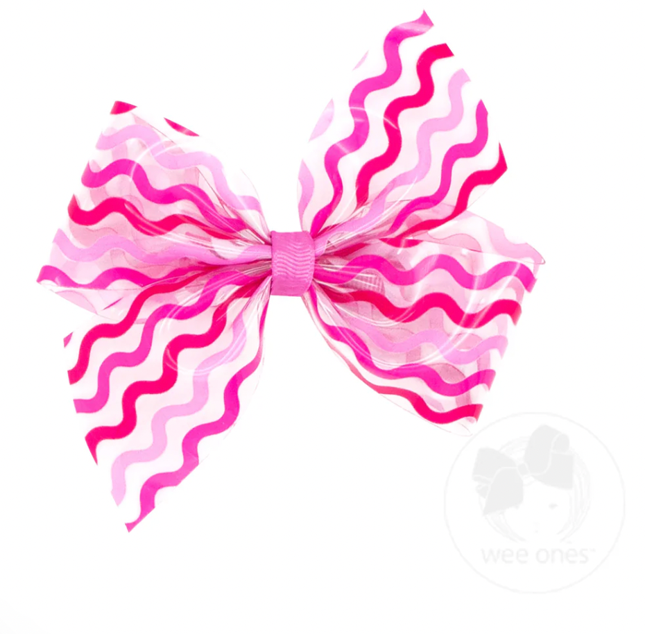 Medium Wee Splash Printed 2-Loop Swim Bow, Pink