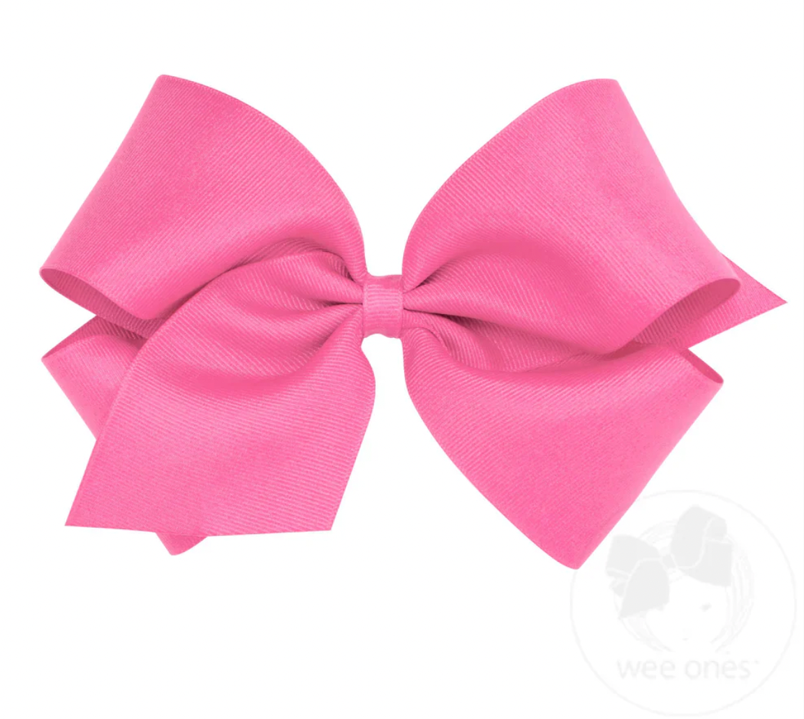 King Classic Grosgrain Hair Bow, Hot Pink