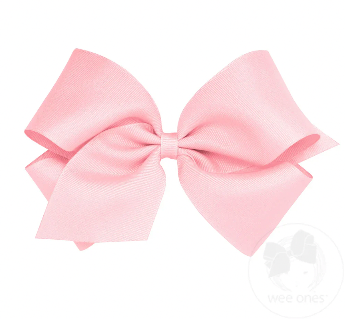 King Classic Grosgrain Hair Bow, Light Pink