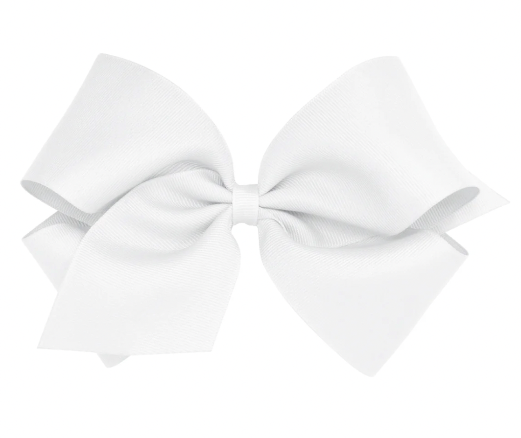 King Classic Grosgrain Hair Bow, White