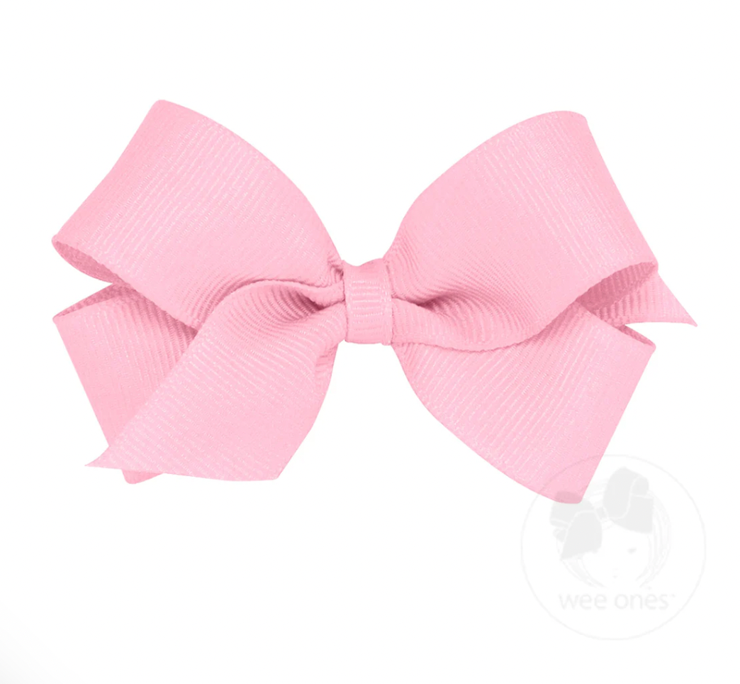 Mini Classic Grosgrain Hair Bow, Pearl