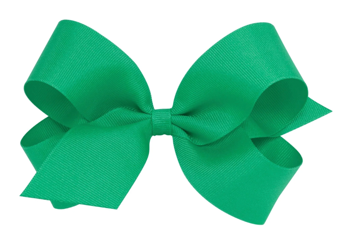 Medium Classic Grosgrain Hair Bow, Fern Green