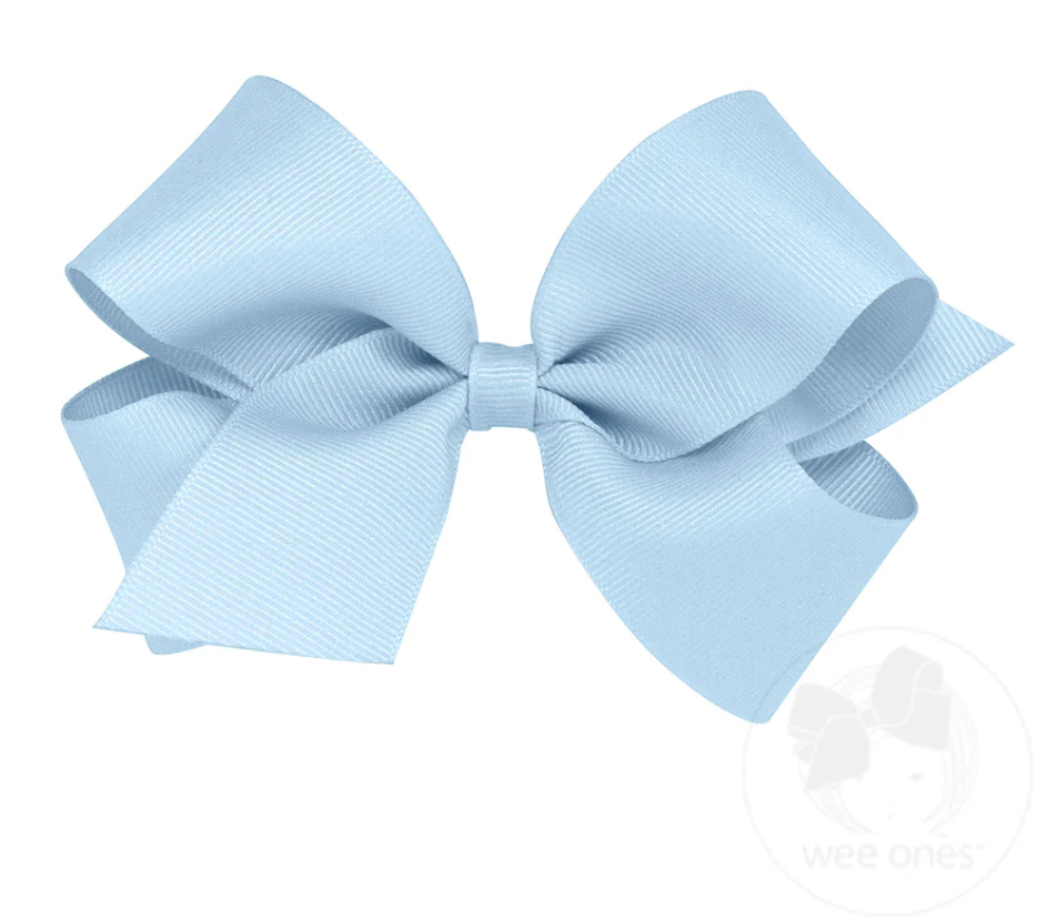 Medium Classic Grosgrain Hair Bow, Millennium Blue