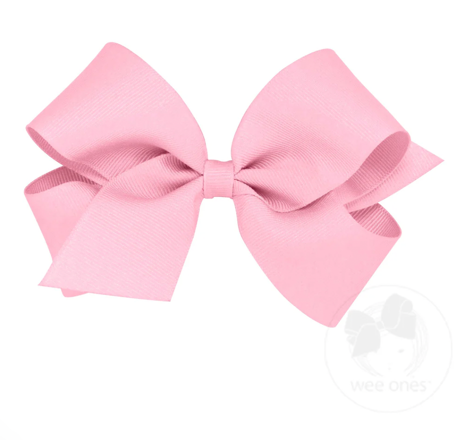 Medium Classic Grosgrain Hair Bow, Pearl