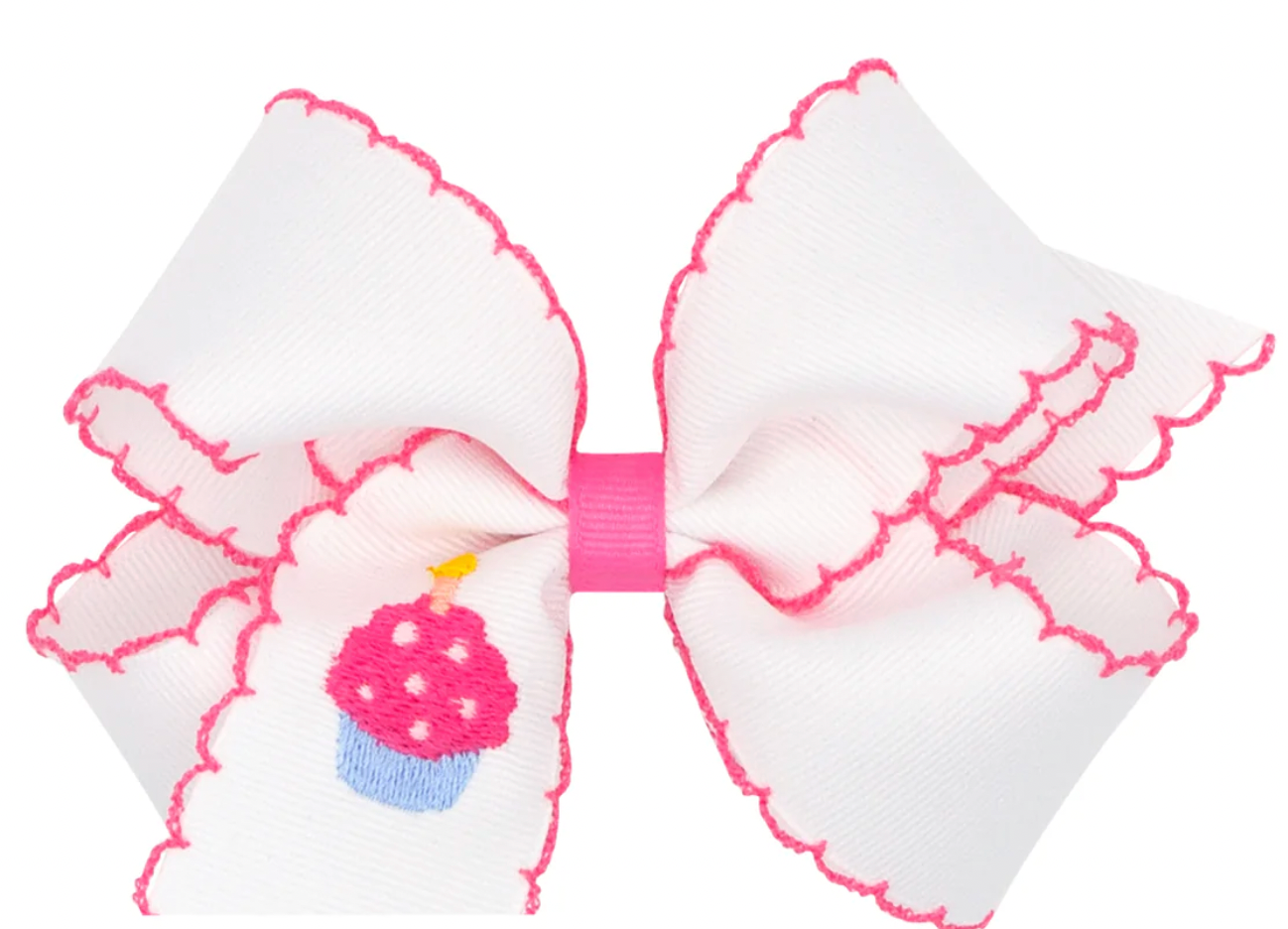 Medium Cupcake Embroidered Bow
